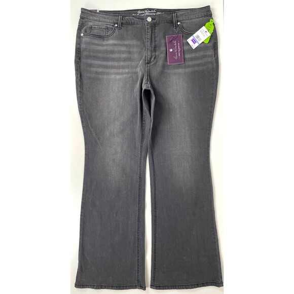 NWT Gloria Vanderbilt Midrise Bootcut Jeans Black Women's Size 16 ~ 38Wx32L (J3) - Picture 1 of 7